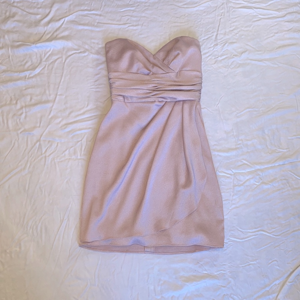 Lela Rose blush strapless dress, suede rose, 6